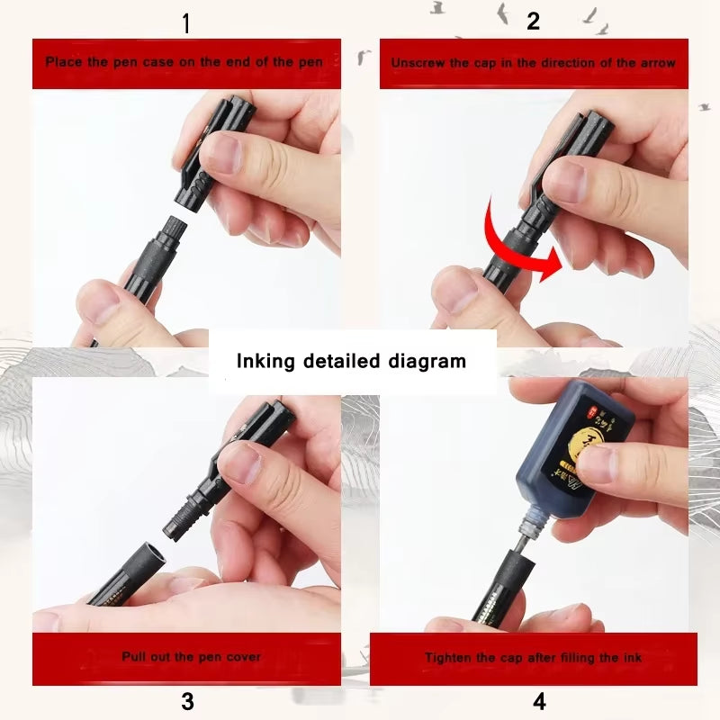 6Pcs Hand Lettering Calligraphy Pen Set Drawing Writing Signature Learning Extra Fine Brush Markers Art Supplies School Supplies
