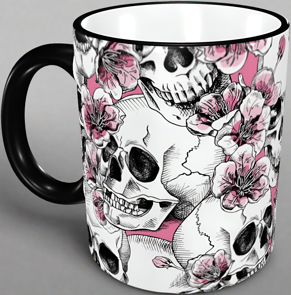 Sugar Floral Skull Funny Ceramic Coffee Mug Dishwasher and Microwave Safe Novelty Gifts for Women Men Office and Home Kitchen Decor