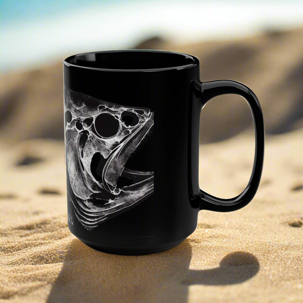 Black Fish Bones Mug, 15oz