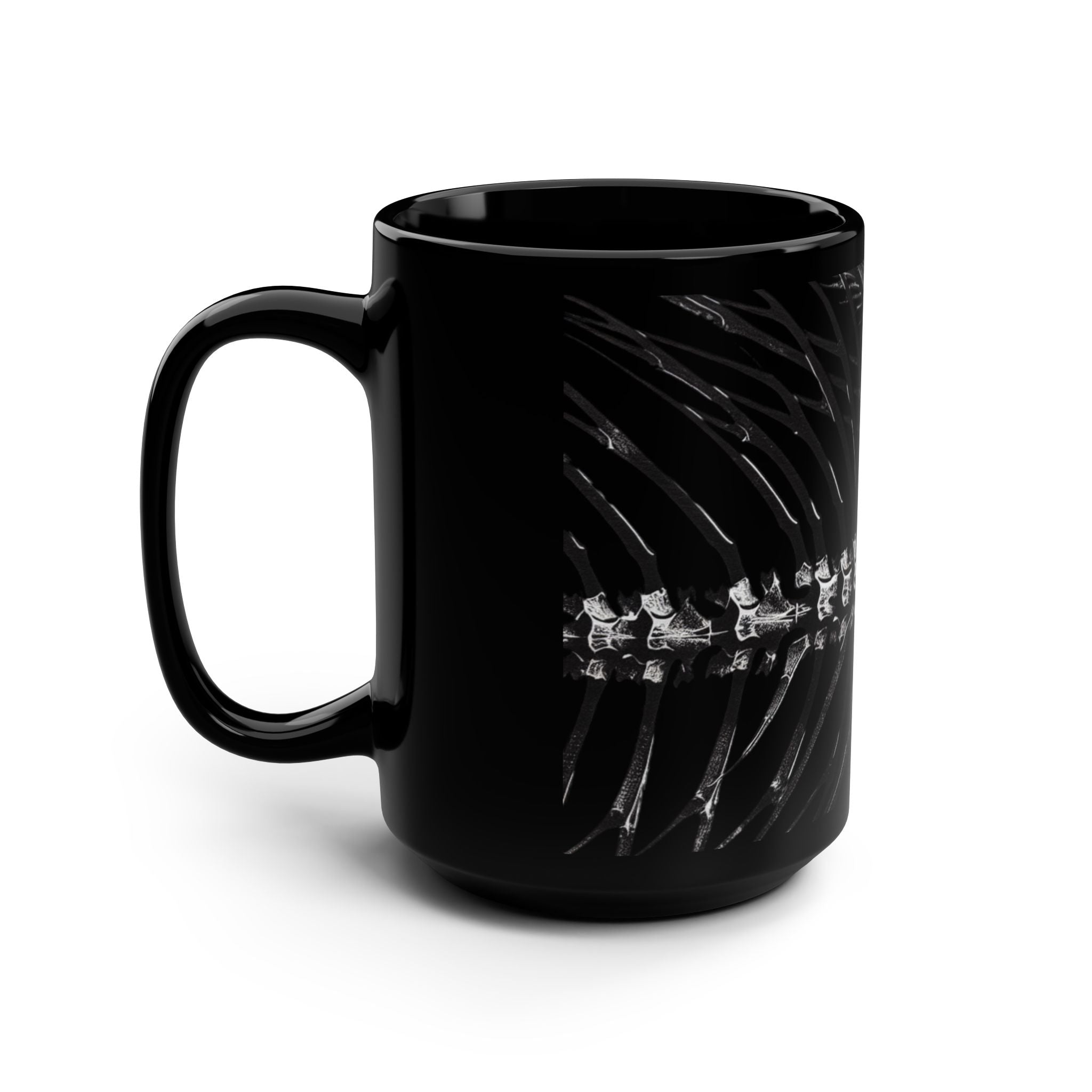 Black Fish Bones Mug, 15oz