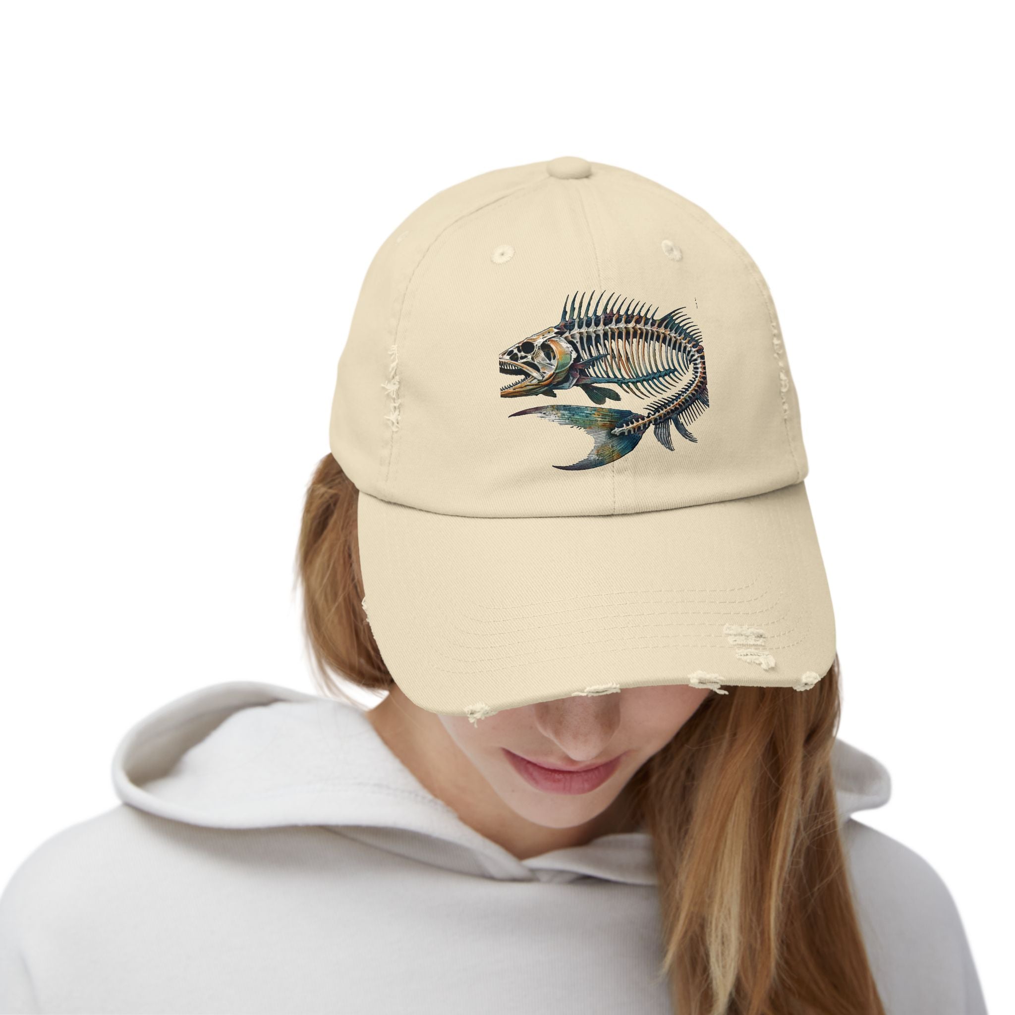 Gyotaku Style Distressed Cap