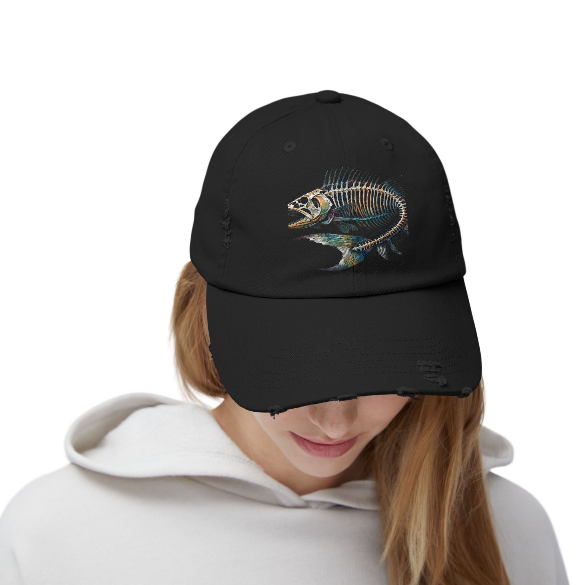 Gyotaku Style Distressed Cap
