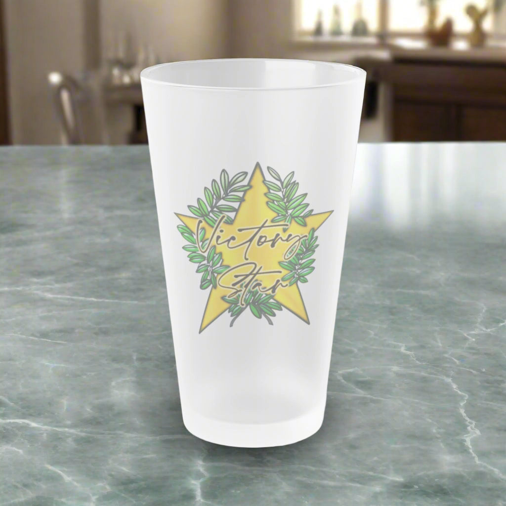 Victory Star Frosted Pint Glass, 16oz