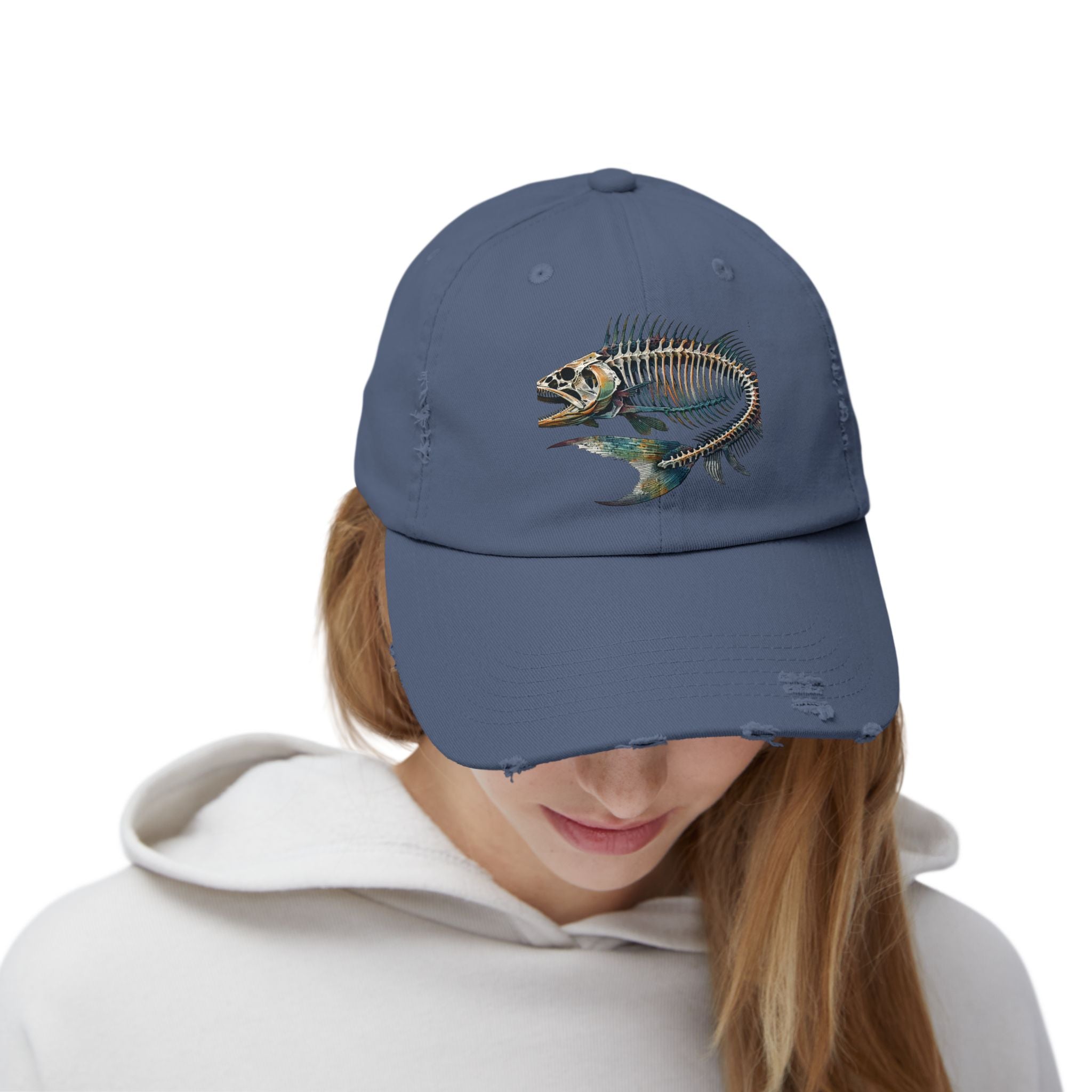 Gyotaku Style Distressed Cap