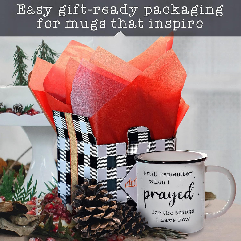 I Remember When I Prayed for the Things That I Have Now Mug 11 Ounces Ceramic Coffee Mug, Campfire Coffee Mugs with Inspirational Sayings Farmhouse Christian Mug Gift Ideas Ceramic Coffee Mugs