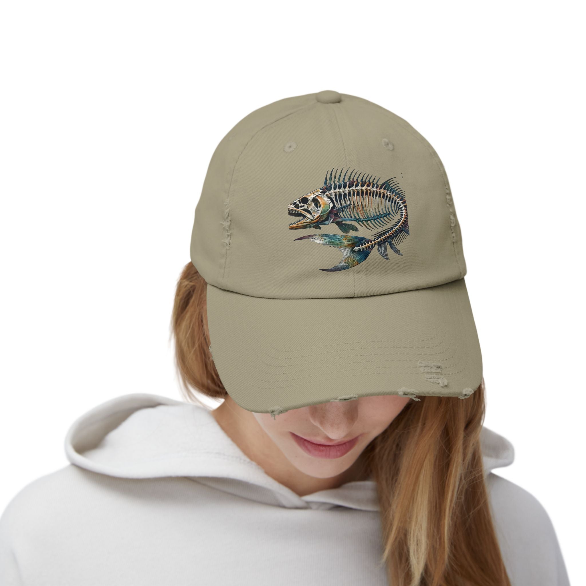 Gyotaku Style Distressed Cap