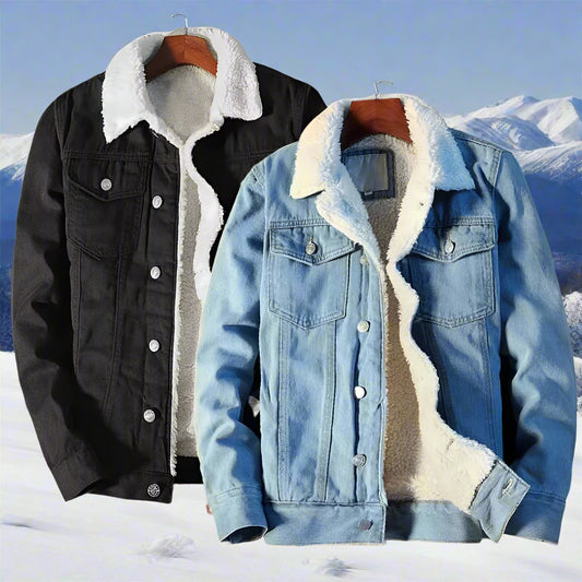 Men Winter Autumn Jacket Denim Inner Fleece Thicken Winter Jeans Jacket Coat Men'S Turn-Down Velvet Jacket Mens Fur Parkas