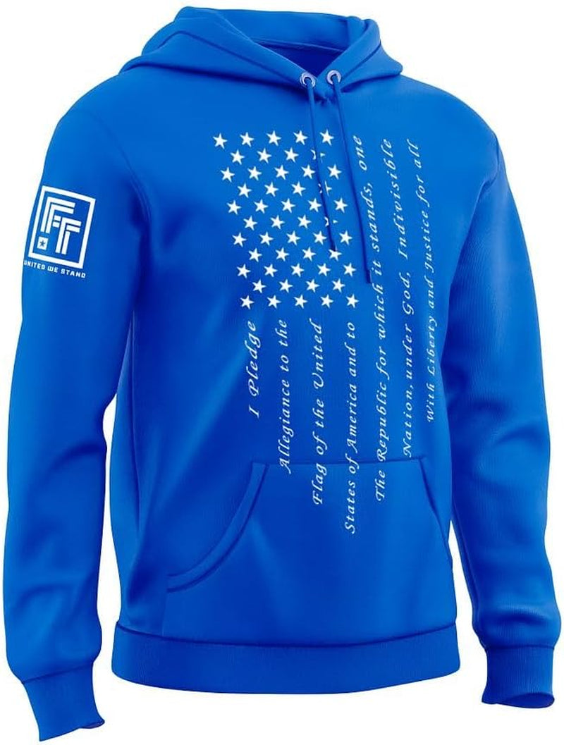 the Pledge of Allegiance USA Men'S Patriotic Hoodie Sweatshirt