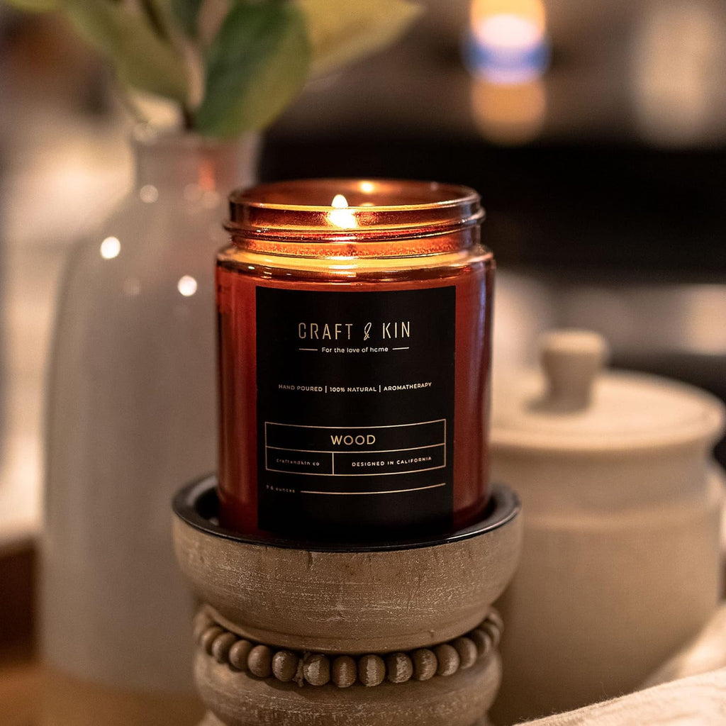 Scented Candles for Home | Premium Wood Candle | All-Natural Scent for Home | Long Lasting with 45 Hour Burn Time, 8Oz
