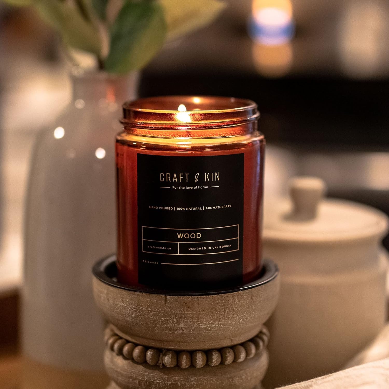 Scented Candles for Home | Premium Wood Candle | All-Natural Scent for Home | Long Lasting with 45 Hour Burn Time, 8Oz