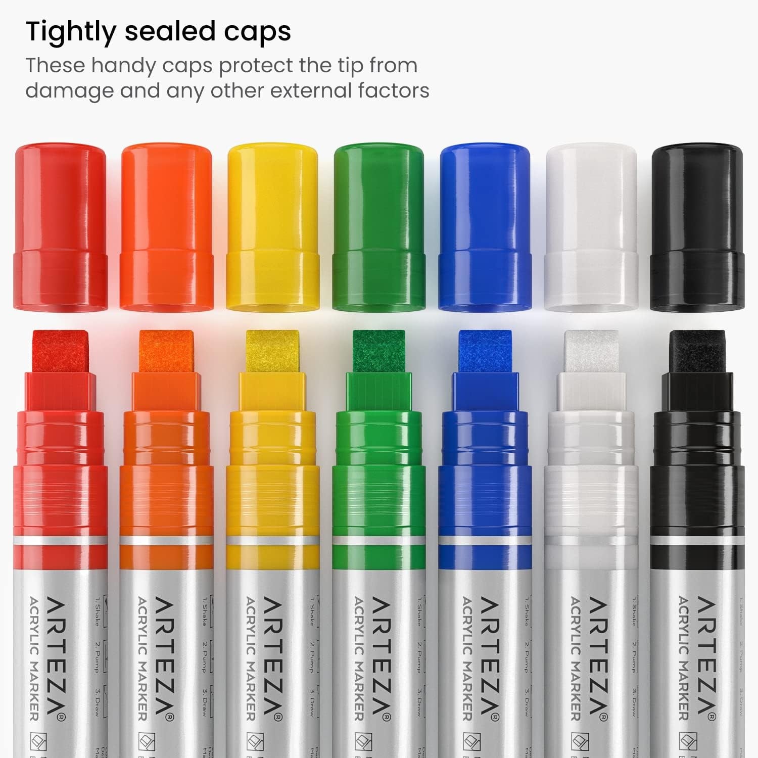 Acrylic Paint Markers, 7 Acrylic Paint Pens in Classic Colors, 3-In-1 Multi-Line Nibs, 5–15 Mm Line, Uv-Resistant, Art & Craft Supplies, Use on Canvases for Painting, Glass, Plastic, Rock