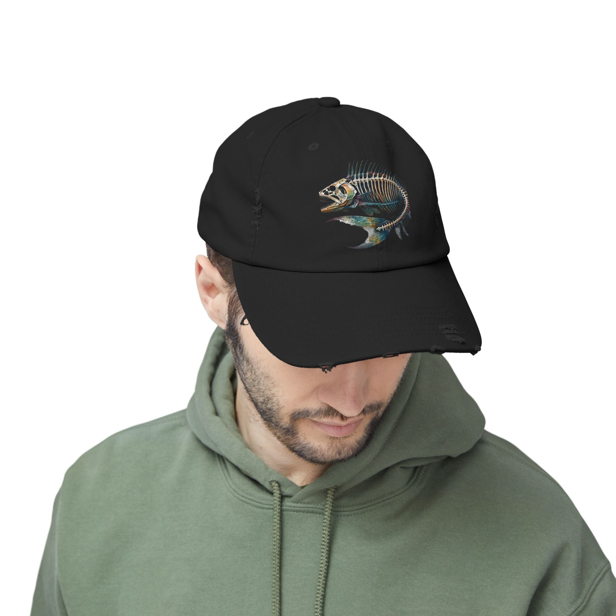 Gyotaku Style Distressed Cap