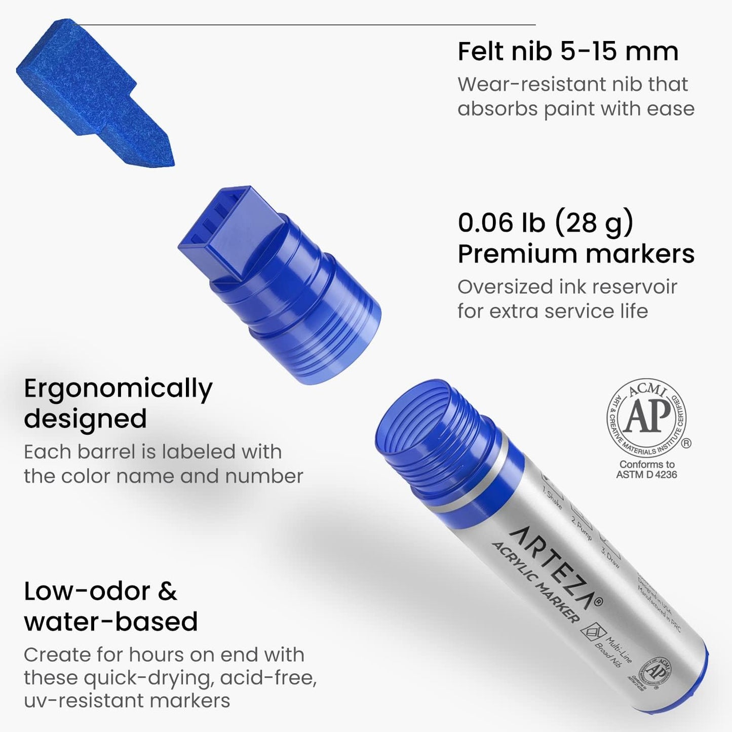 Acrylic Paint Markers, 7 Acrylic Paint Pens in Classic Colors, 3-In-1 Multi-Line Nibs, 5–15 Mm Line, Uv-Resistant, Art & Craft Supplies, Use on Canvases for Painting, Glass, Plastic, Rock