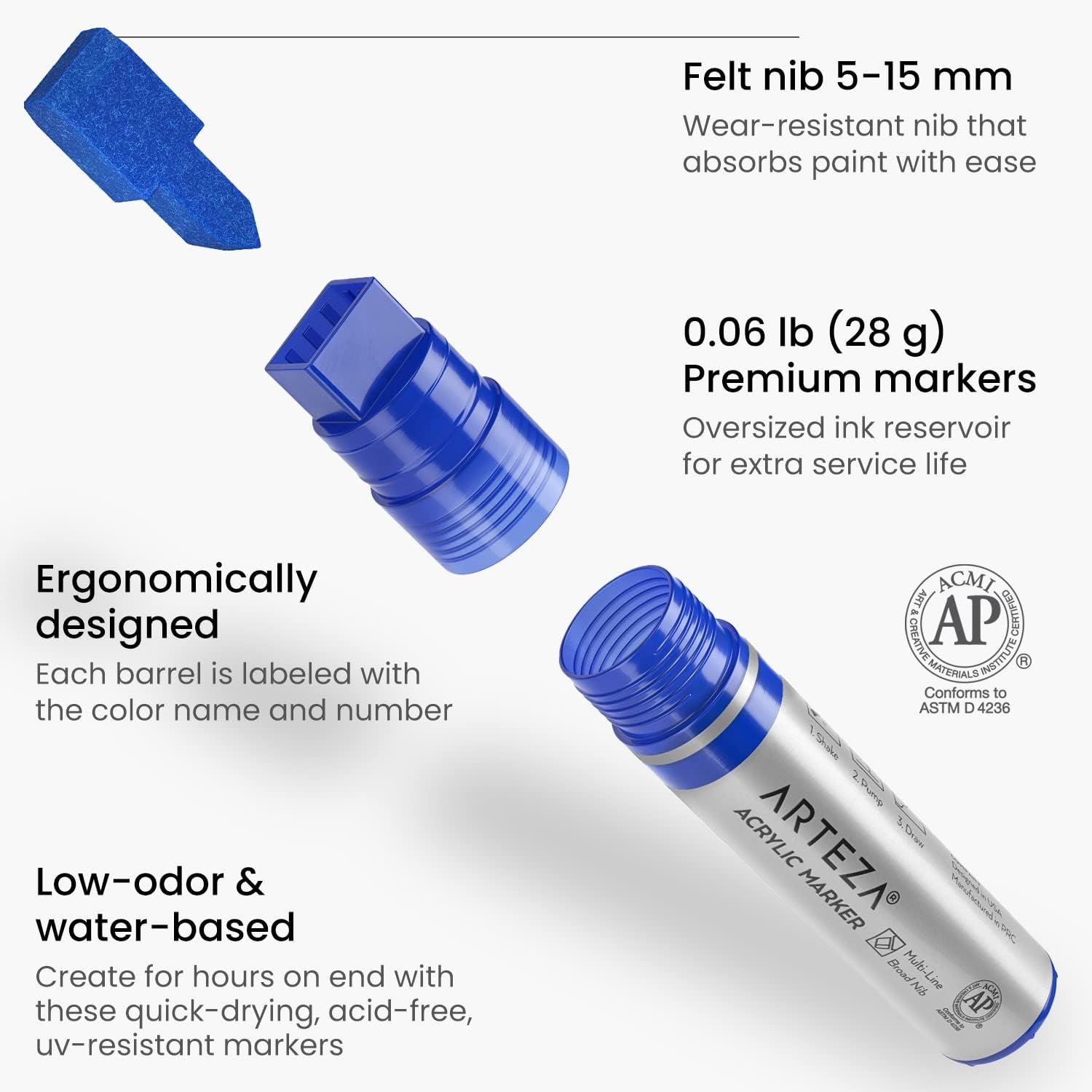 Acrylic Paint Markers, 7 Acrylic Paint Pens in Classic Colors, 3-In-1 Multi-Line Nibs, 5–15 Mm Line, Uv-Resistant, Art & Craft Supplies, Use on Canvases for Painting, Glass, Plastic, Rock