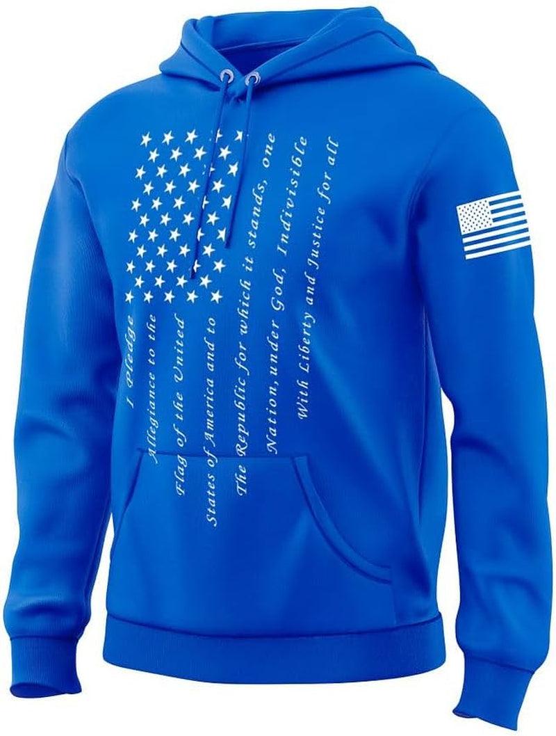 the Pledge of Allegiance USA Men'S Patriotic Hoodie Sweatshirt