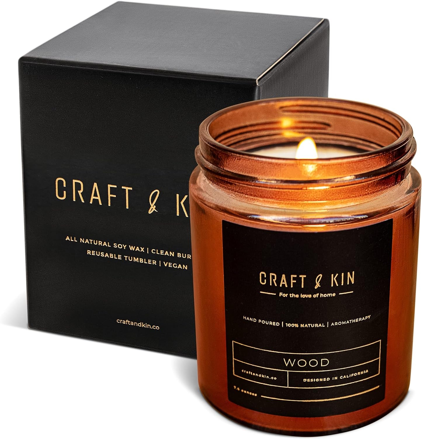 Scented Candles for Home | Premium Wood Candle | All-Natural Scent for Home | Long Lasting with 45 Hour Burn Time, 8Oz