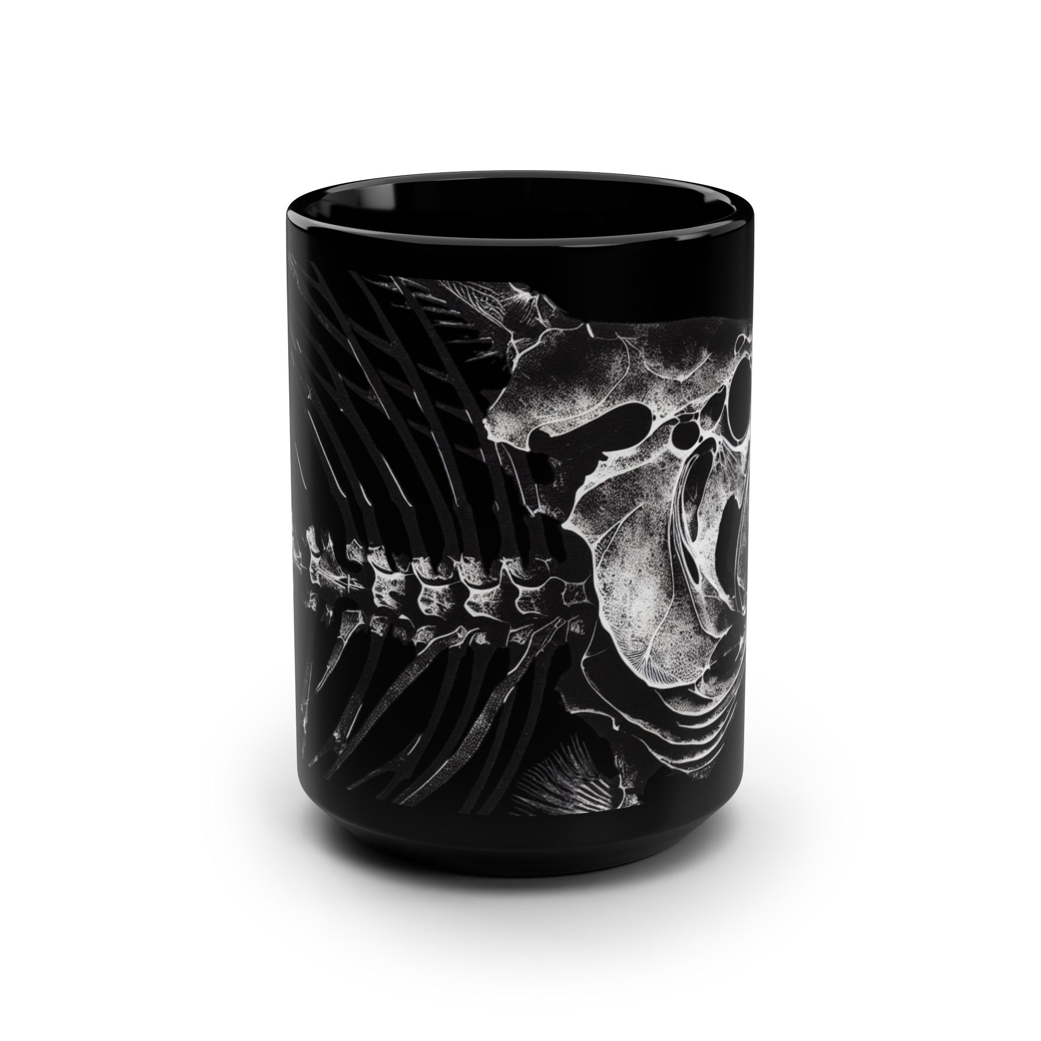 Black Fish Bones Mug, 15oz