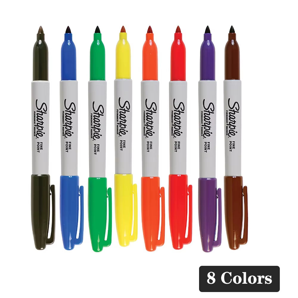 American Sharpie Permanent Markers Set 8/12/24Colors Eco-Friendly Paint Marker Pen Waterproof Stationery Art Supplies