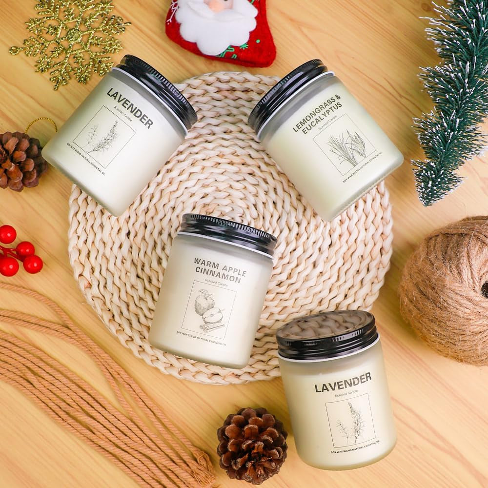 Candles Clearance, 4 Pack Candles for Home Scented, Stress Relief Gifts for Women, 28 Oz Lavender Candles Gifts Set for Women Birthday, Valentine'S Day, Mother'S Day, Anniversary Candles Gift