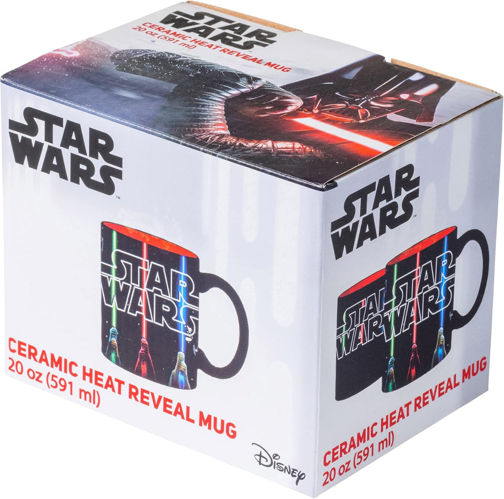 Star Wars Lightsaber Logo Heat Reveal Ceramic Coffee Mug, 20-Ounces