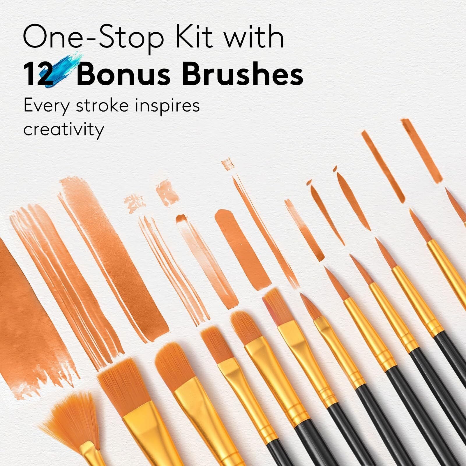 Acrylic Paint Set, 80 Colors (2 Oz/Bottle) with 12 Art Brushes, Art Supplies ...