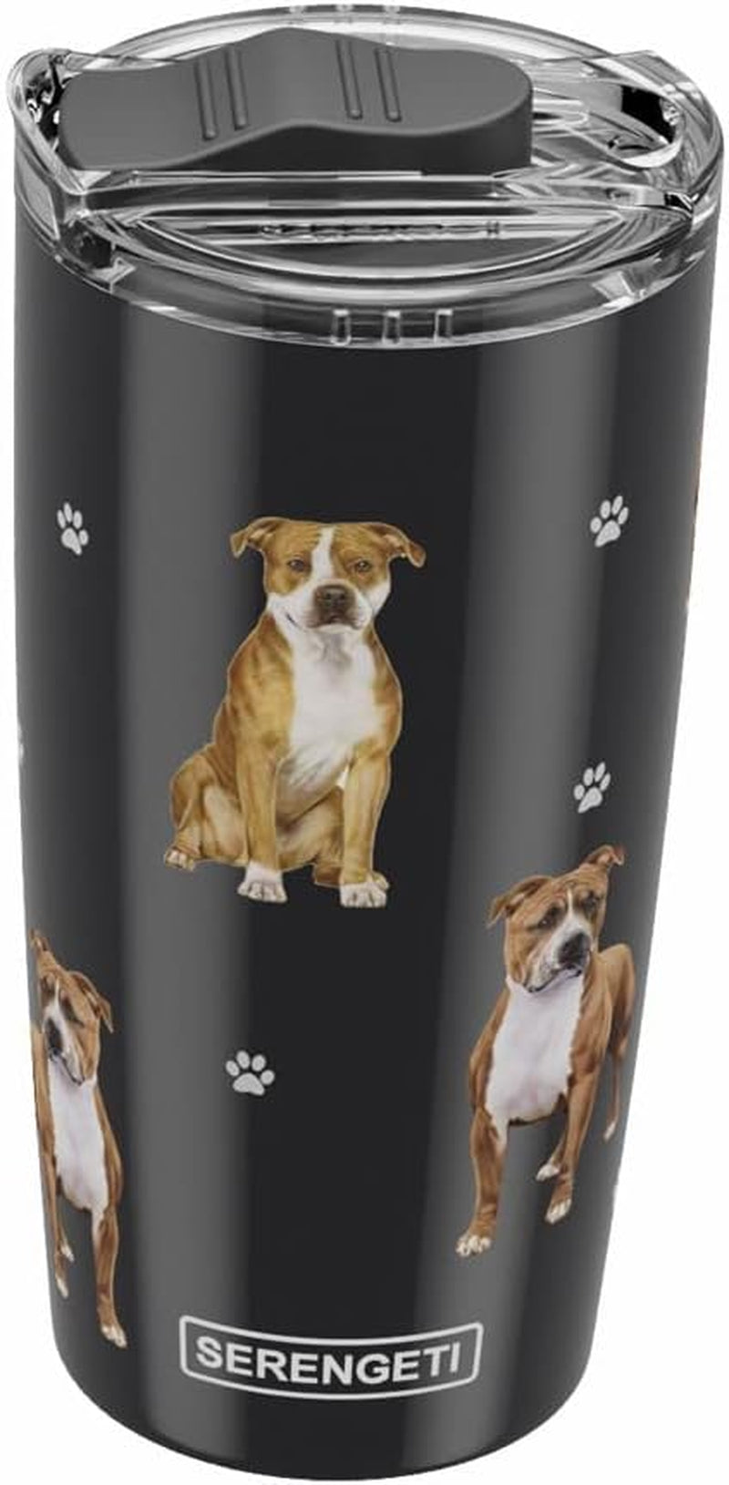 Pitbull  16 Oz. Stainless Steel, Vacuum Insulated Tumbler with Spill Proof Lid - 3D Print - Insulated Travel Mug for Hot or Cold Drinks (Pitbull Tumbler)
