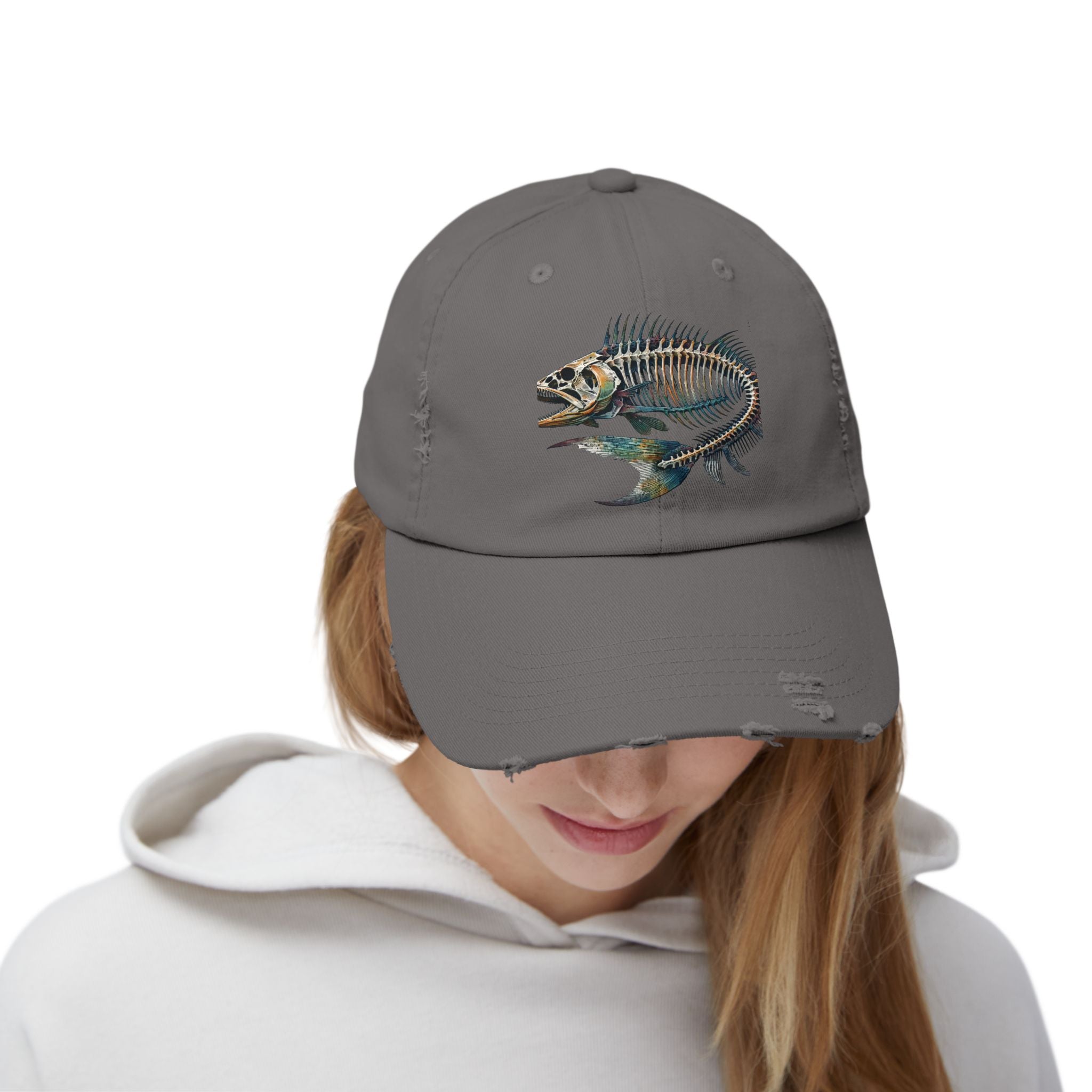 Gyotaku Style Distressed Cap