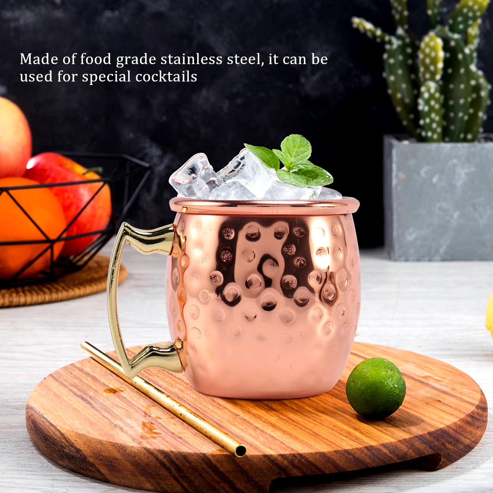 Mini 2-Ounce Stainless Steel Moscow Mule Mug Espresso Mini Mugs Copper Plated Mug Shot Mugs Set of 4