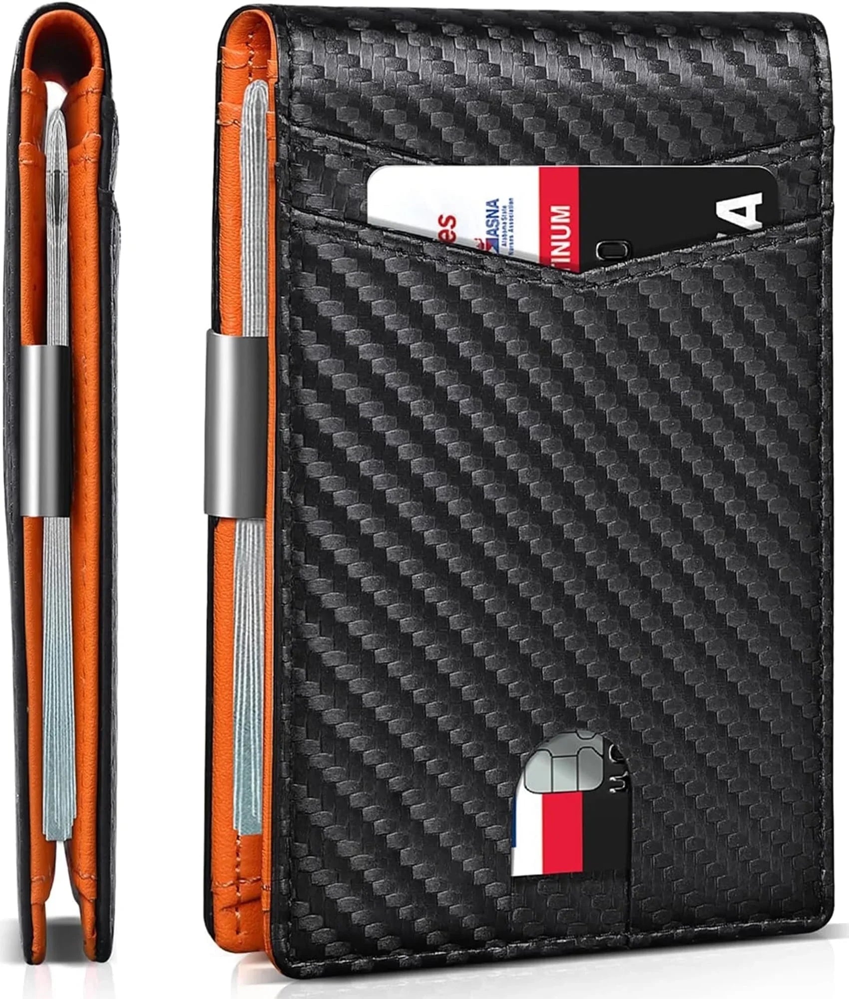 Wallet for Men Slim, Leather Mens Wallet RFID Blocking Credit Card Holder with Money Clip, Best Gift