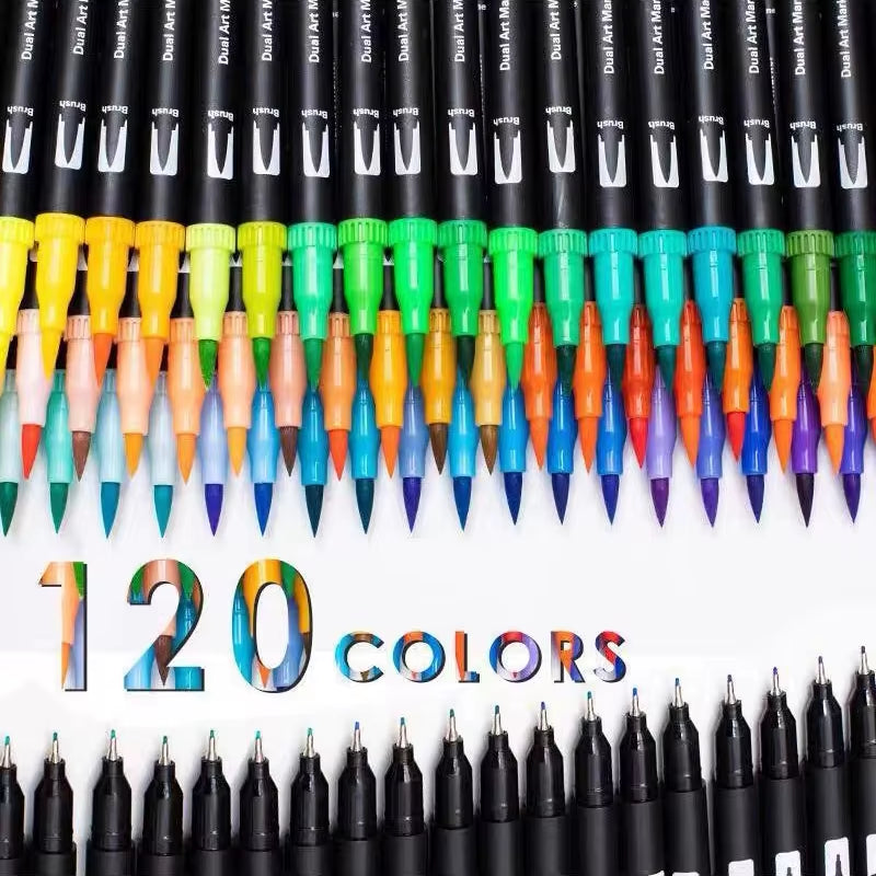 72/100/120/168Colors Markers Set Double Ended Manga Art Brush Pen Set Childrenschool Accessories Art Supplies Drawing Stationery