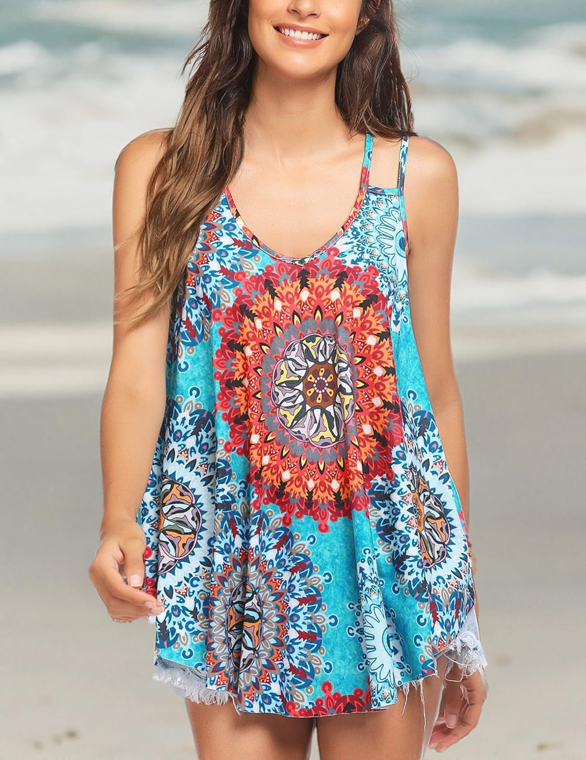 Women Flowy Tank Tops Casual Summer Tops Sexy Tank Tops Spaghetti Strap V Neck Sleeveless Tunic Camisoles Dusty Pink
