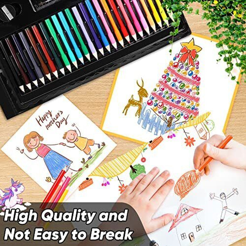 Soucolor Art Supplies, 223-Pack Drawing Art Set Kits with Trifold Easel, 2 A4 Dr