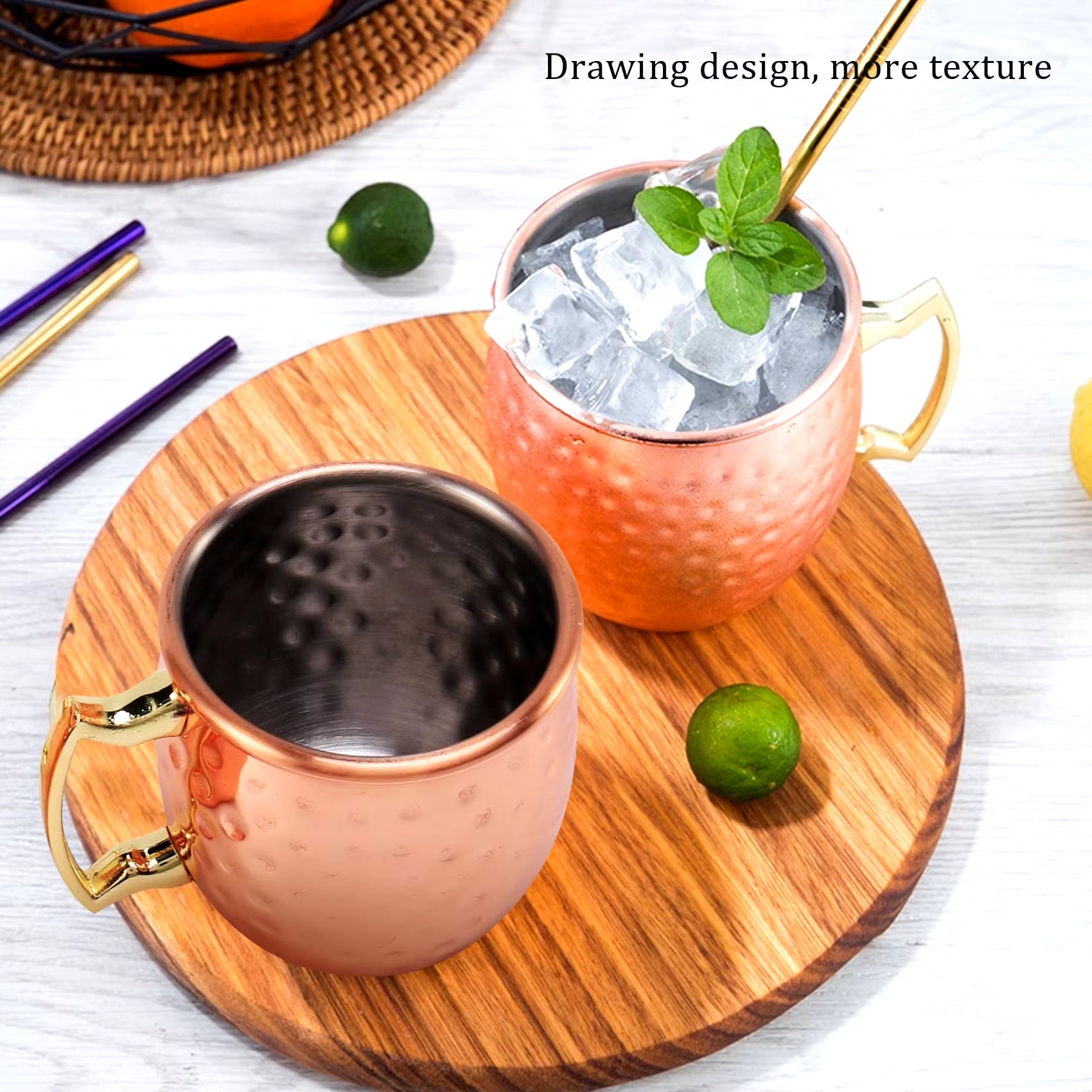 Mini 2-Ounce Stainless Steel Moscow Mule Mug Espresso Mini Mugs Copper Plated Mug Shot Mugs Set of 4