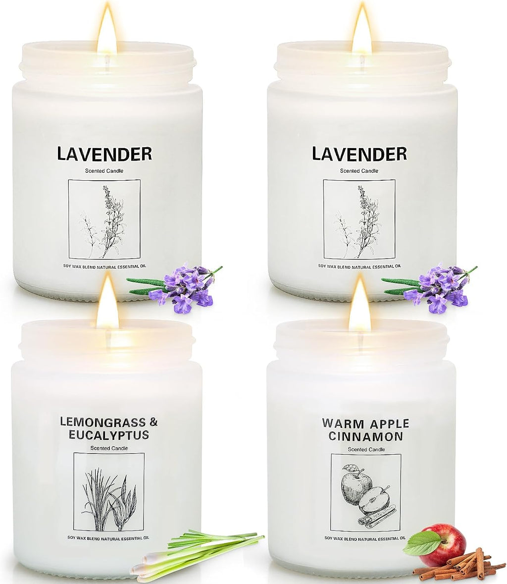 Candles Clearance, 4 Pack Candles for Home Scented, Stress Relief Gifts for Women, 28 Oz Lavender Candles Gifts Set for Women Birthday, Valentine'S Day, Mother'S Day, Anniversary Candles Gift