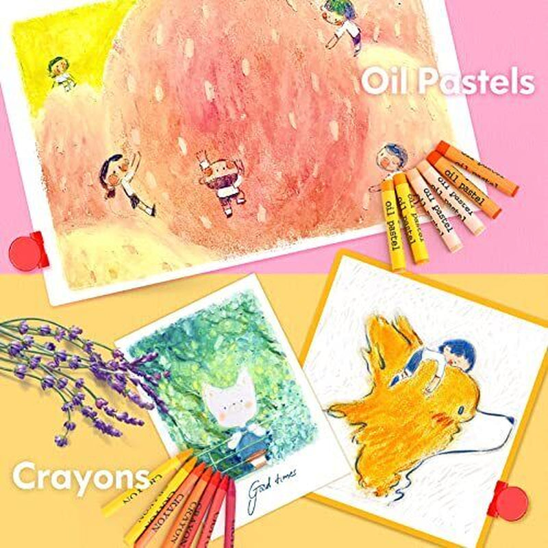 Soucolor Art Supplies, 223-Pack Drawing Art Set Kits with Trifold Easel, 2 A4 Dr