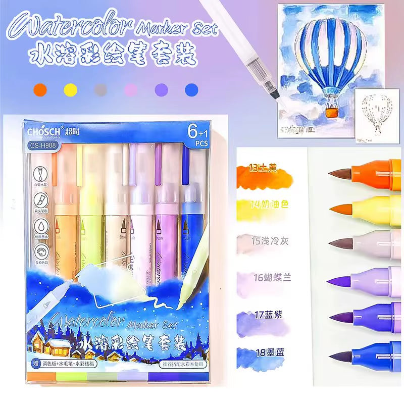 Back to School Accessories Aesthetic Stationery Graffiti Watercolor Markers Brush Tip Pens Art Supplies Highlighter Drawing Pens