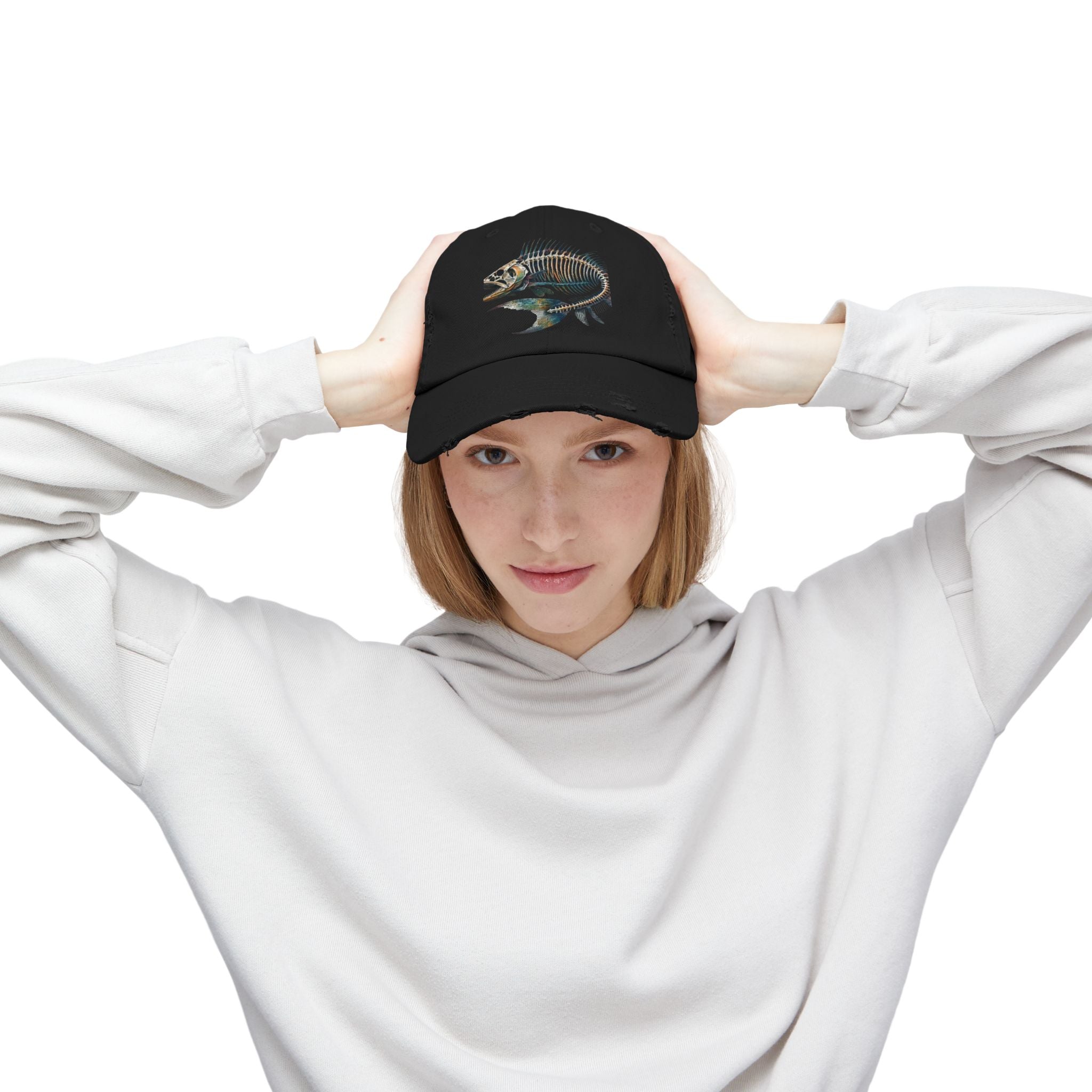 Gyotaku Style Distressed Cap