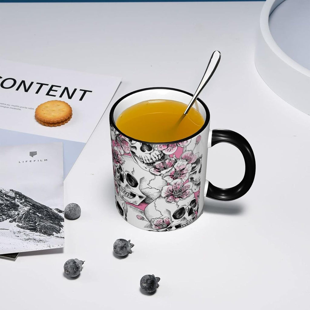 Sugar Floral Skull Funny Ceramic Coffee Mug Dishwasher and Microwave Safe Novelty Gifts for Women Men Office and Home Kitchen Decor