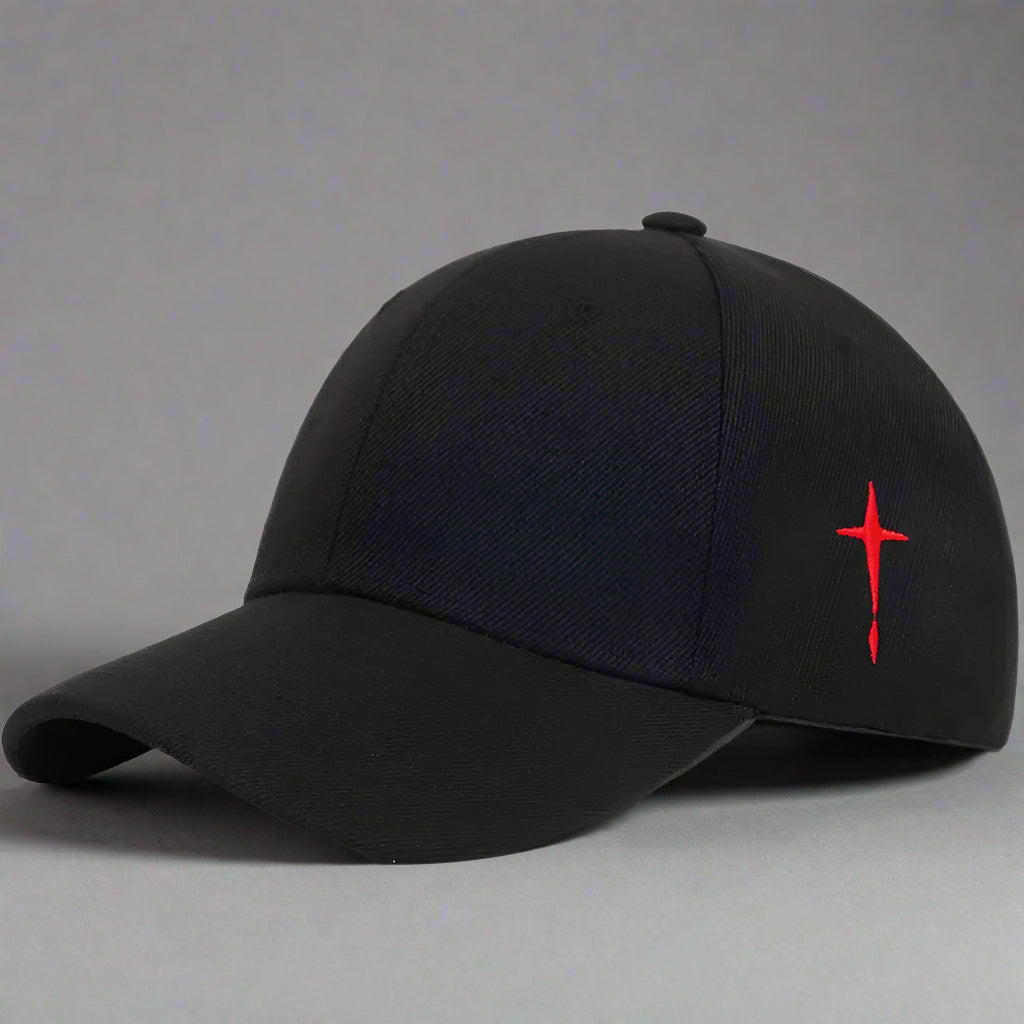 Unisex Simple Cross Water Drop Embroidery Baseball Caps Spring and Autumn Outdoor Adjustable Casual Hat Sunscreen Hat