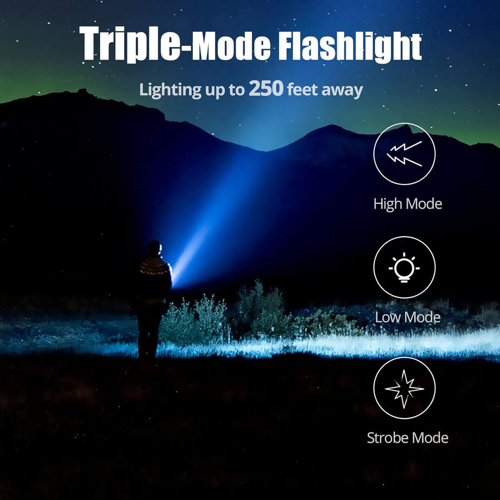 Blaze 360 Rechargeable Electric Lighters, Dual Arc Lighter, Windproof Plasma Lighter, Waterproof Lighter, Flameless Lighter with Whistle Lanyard for Camping (Army Green Flashlight)
