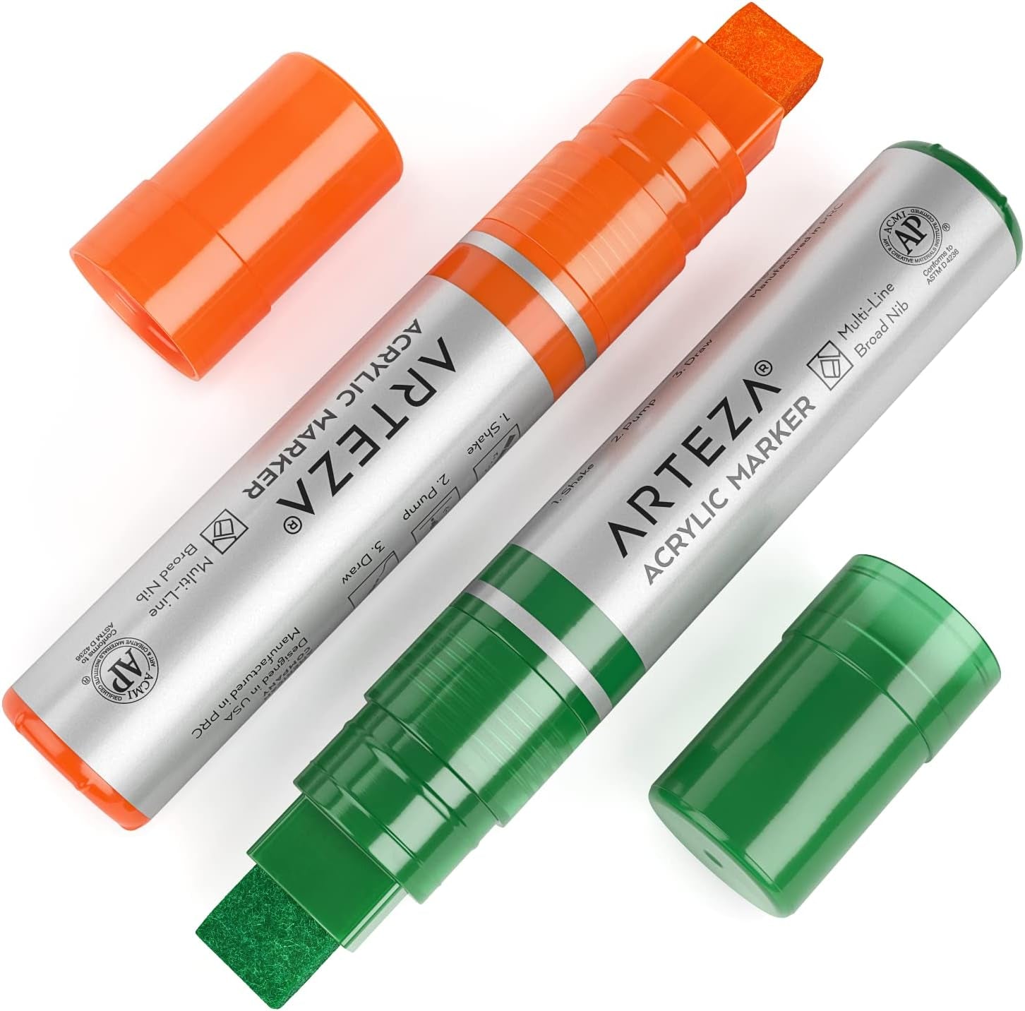Acrylic Paint Markers, 7 Acrylic Paint Pens in Classic Colors, 3-In-1 Multi-Line Nibs, 5–15 Mm Line, Uv-Resistant, Art & Craft Supplies, Use on Canvases for Painting, Glass, Plastic, Rock