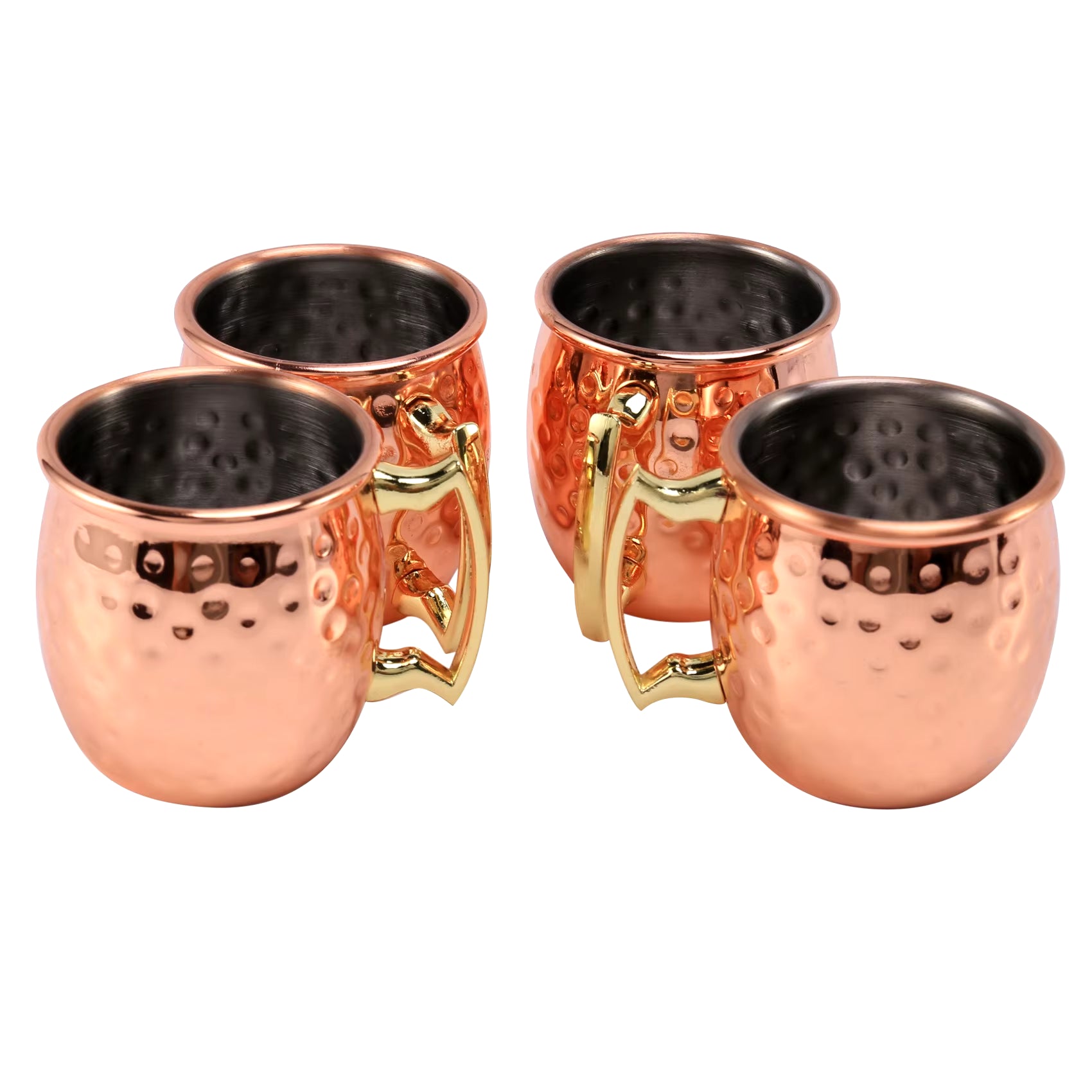 Mini 2-Ounce Stainless Steel Moscow Mule Mug Espresso Mini Mugs Copper Plated Mug Shot Mugs Set of 4
