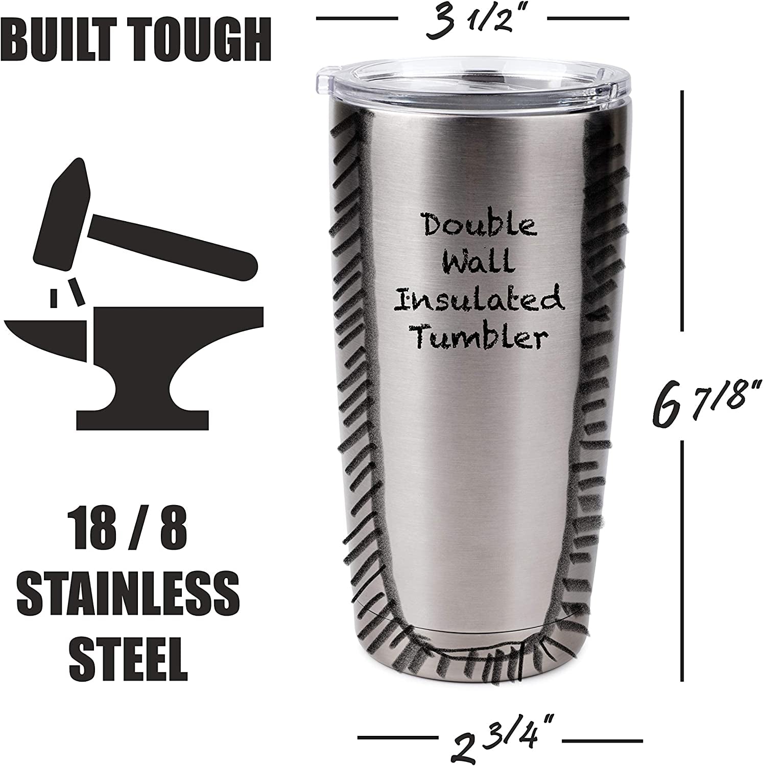 Pitbull  16 Oz. Stainless Steel, Vacuum Insulated Tumbler with Spill Proof Lid - 3D Print - Insulated Travel Mug for Hot or Cold Drinks (Pitbull Tumbler)