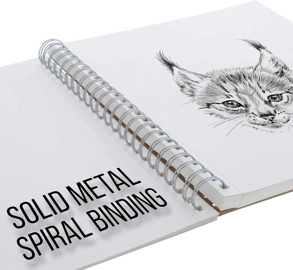 11" X 14" Sketch Book Pad, Pack of 2, 100 Sheets Each, 60Lb (100Gsm) - Spiral Bound Artist Sketching Drawing Paper Pad, Acid-Free - Graphite Colored Pencils, Charcoal - Adults Students