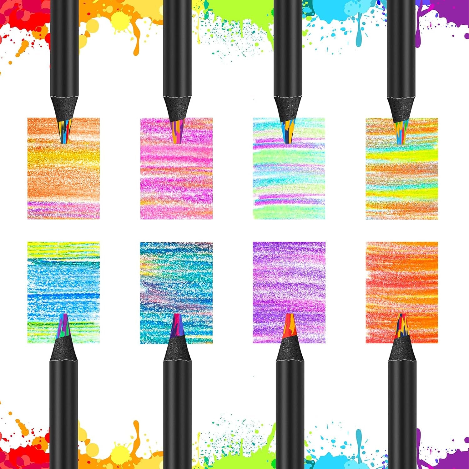 8-Color Rainbow Colored Pencils for Adult Coloring Books, Aesthetic Drawing