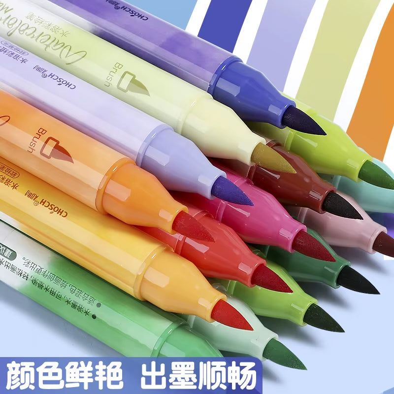 Back to School Accessories Aesthetic Stationery Graffiti Watercolor Markers Brush Tip Pens Art Supplies Highlighter Drawing Pens