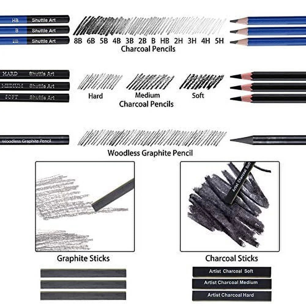 Sketching and Drawing Pencils Art Sets (37 Piece)