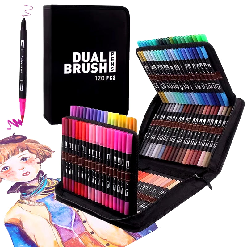 72/100/120/168Colors Markers Set Double Ended Manga Art Brush Pen Set Childrenschool Accessories Art Supplies Drawing Stationery