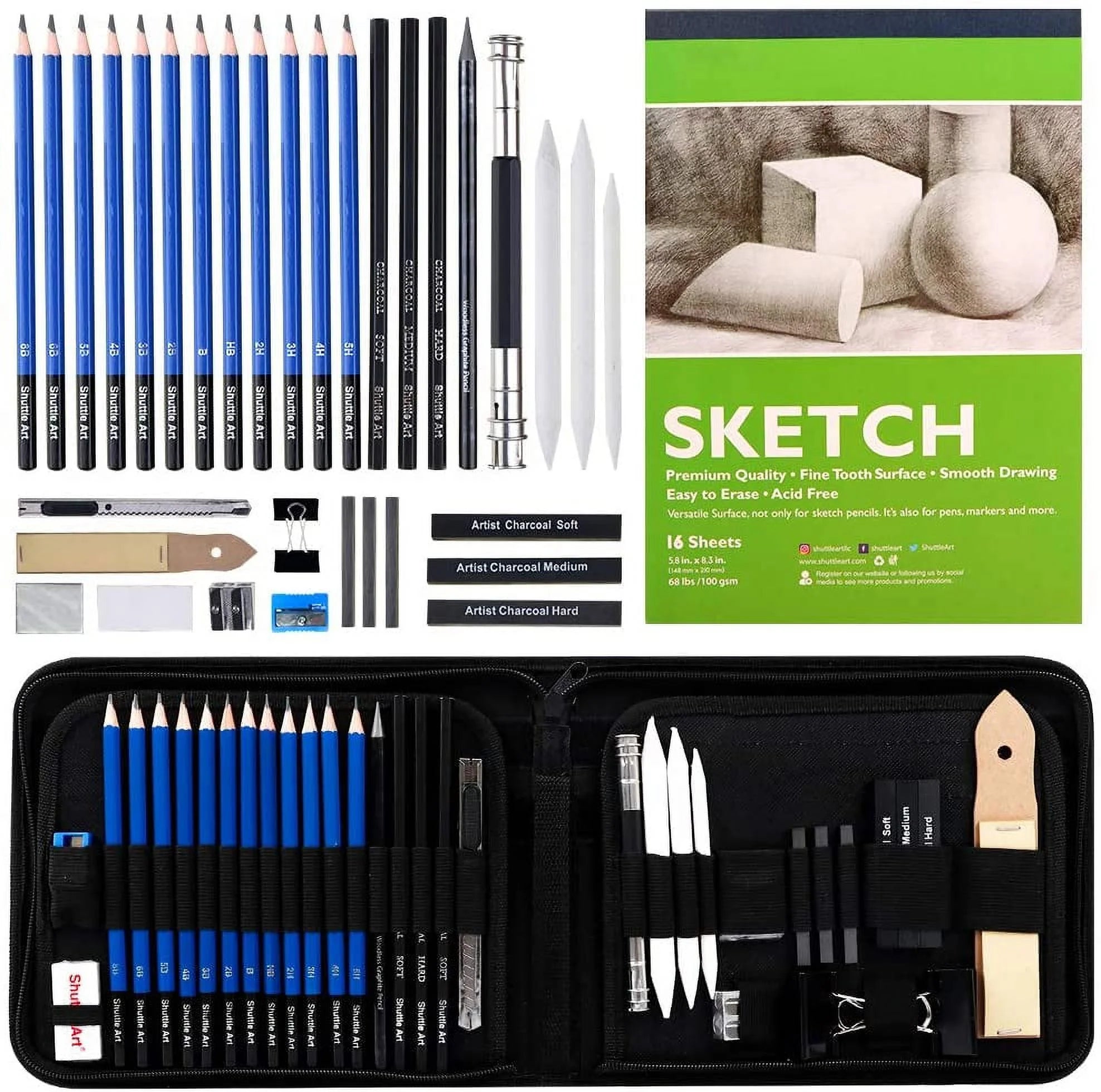 Sketching and Drawing Pencils Art Sets (37 Piece)