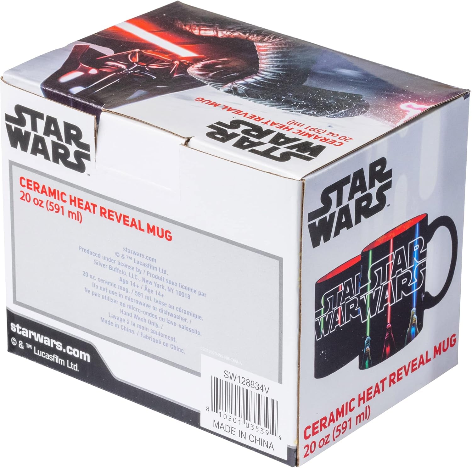 Star Wars Lightsaber Logo Heat Reveal Ceramic Coffee Mug, 20-Ounces